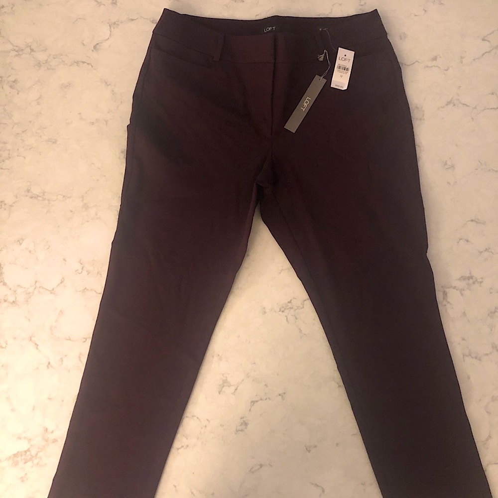 Purple skinny work pants size L, NWT